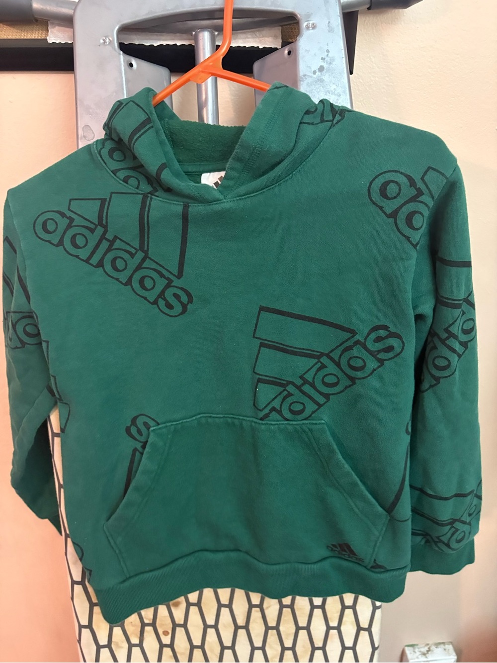 adidas Green Logo Kids Hoodie
